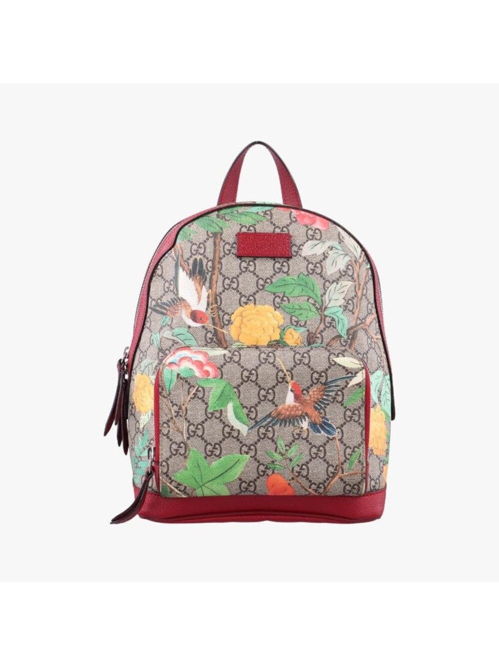Gucci GG Supreme Tian Beige Multicolor Leather Backpack